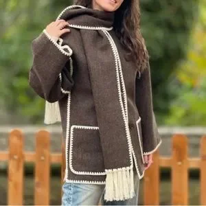 Toteme | Jackets & Coats | Toteme Scarf Jacket In Chocolate